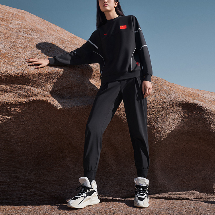 Cheap (W) 安踏 Highlight 系列黑色套頭圓領運動衫 162210728-1