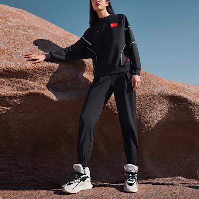 (W) 安踏 Highlight 系列黑色套頭圓領運動衫 162210728-1 Cheap (W) 安踏 Highlight 系列黑色套頭圓領運動衫 162210728-1