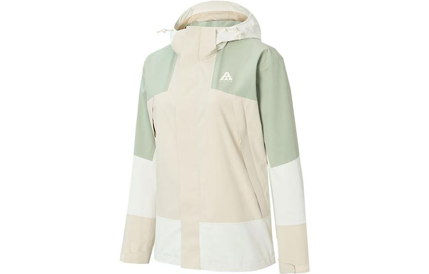 (Women) Anta Hooded 3-in-1 Green Fleece Waterproof Windbreaker Jacket 962347607-3