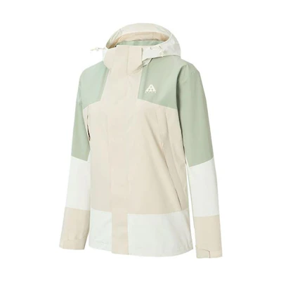 (Women) Anta Hooded 3-in-1 Green Fleece Waterproof Windbreaker Jacket 962347607-3