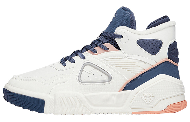 (Women) Anta Life High-Top Casual Sneakers 'White Blue Velour' 122148902-6