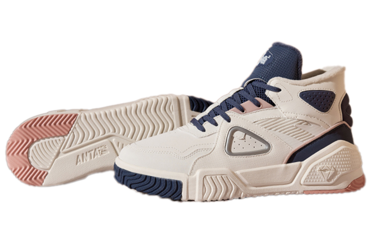 Shop (W) Zapatillas Anta Life High-Top Casual 'Blanco Azul Terciopelo' 122148902-6