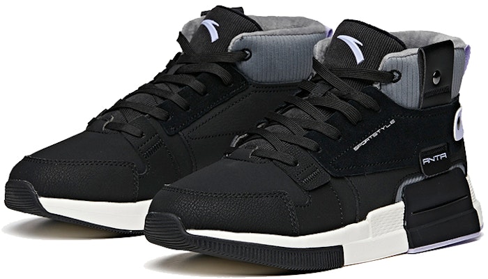 (Women) Anta Life High-Top Sneakers 'Black Grey White' 12948955-1 Order (Women) Anta Life High-Top Sneakers 'Black Grey White' 12948955-1