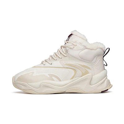 (W) Anta Life Series 'Pulse Fleece Grey Yellow' High-Top