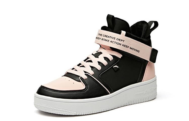 Order (W) 安踏生活系列加绒高帮运动鞋'黑粉' 92946911-6