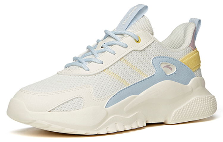 Lookbook Anta安踏 生活系列 網面輕便防滑 低筒休閒老爹鞋 女款 白藍黃