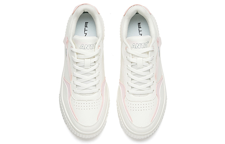 Lookbook Anta安踏 生活系列 防滑耐磨 低筒 滑板鞋 女性款 白粉色