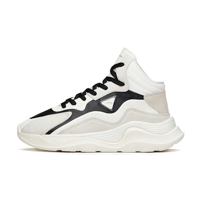 (W) Anta Life Series Mid-Top 'Slip-Resistant Black and White'