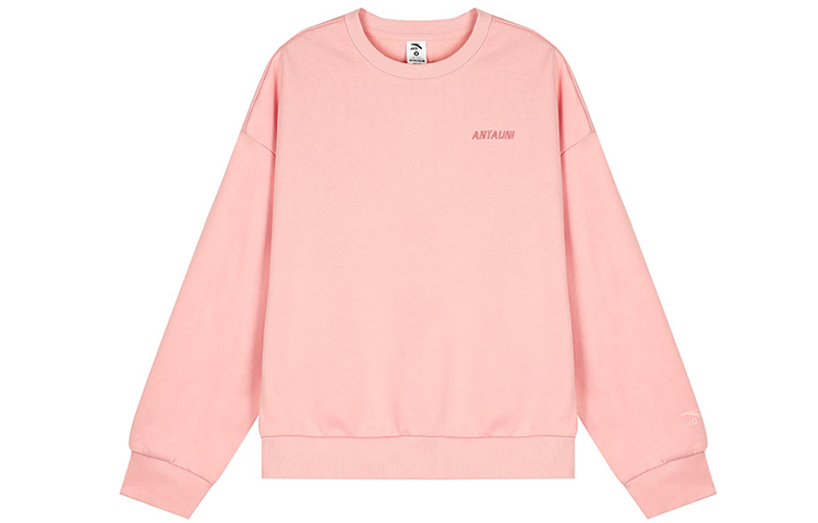(Women) Anta Lifestyle Pink Letter Print Crewneck Sweatshirt for Women - Sakura Pink 962348727-2