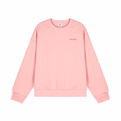 (Women) Anta Lifestyle Pink Letter Print Crewneck Sweatshirt for Women - Sakura Pink 962348727-2