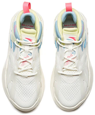 安踏 生活系列 轻便耐磨 高帮 板鞋 女款 超氫藍白 Lookbook 安踏 生活系列 轻便耐磨 高帮 板鞋 女款 超氫藍白