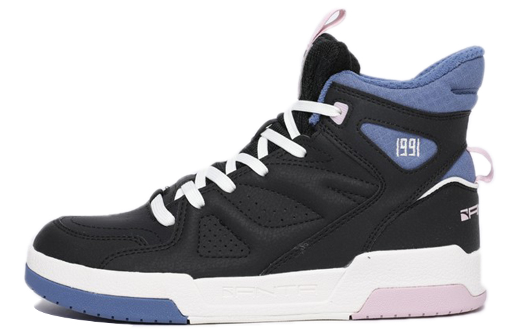 (Women) Anta Lifestyle Series High-Top Platform Sneakers 'Black Blue' 122048050-4