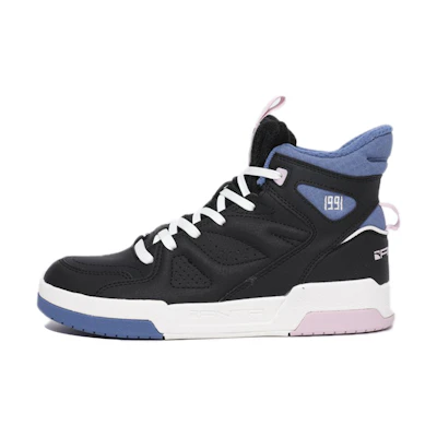 (W) Anta Lifestyle Series High-Top Platform Sneakers 'Black Blue'