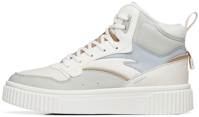 Anta安踏 日常生活系列 厚底高筒滑板鞋 女款 白灰色 Buy Anta安踏 日常生活系列 厚底高筒滑板鞋 女款 白灰色