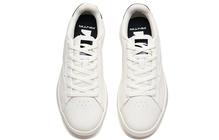 Lookbook Anta安踏 生活系列 休閒皮面低幫板鞋 象牙白 女款