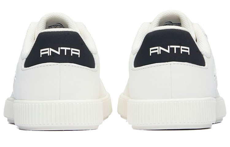 Shop Anta安踏 生活系列 休閒皮面低幫板鞋 象牙白 女款