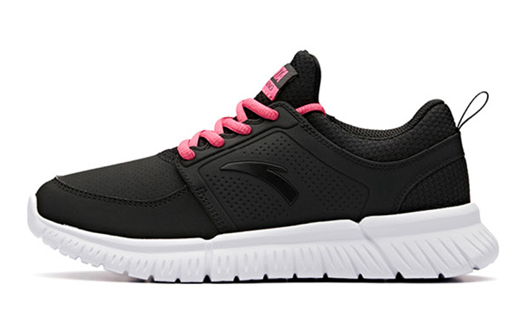 (Women) Anta Low-Top Casual Leather Running Shoes 'Black Red White' 92845581-4