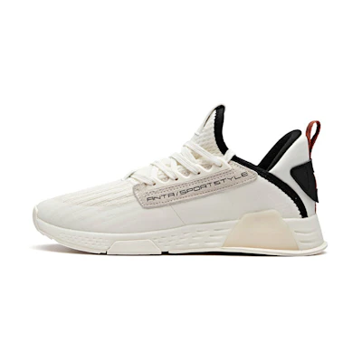 (W) Anta Low-Top Running Shoe 'White Black Splice'