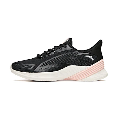 (W) Anta Low-top Running Shoes 'Black White Pink'