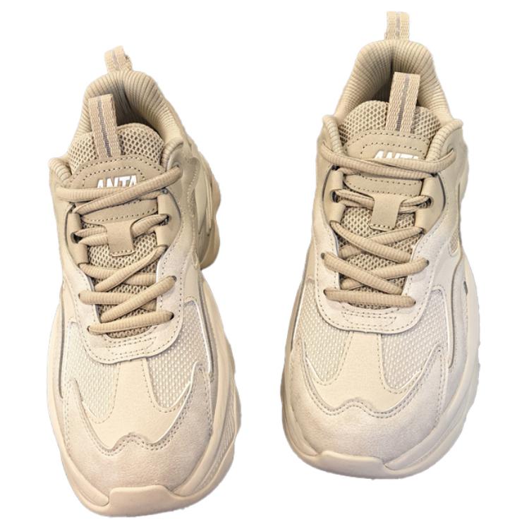 Lookbook Anta安踏 耐磨透氣 低筒 生活休閒鞋 女款 米色