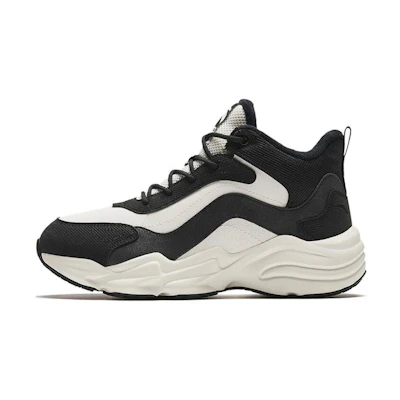 (W) Anta High Top Casual Shoes 'Black White'