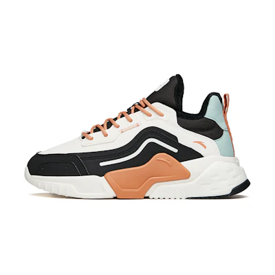 (W) Anta Leather Fleeced Running Shoes 'White Orange Black'