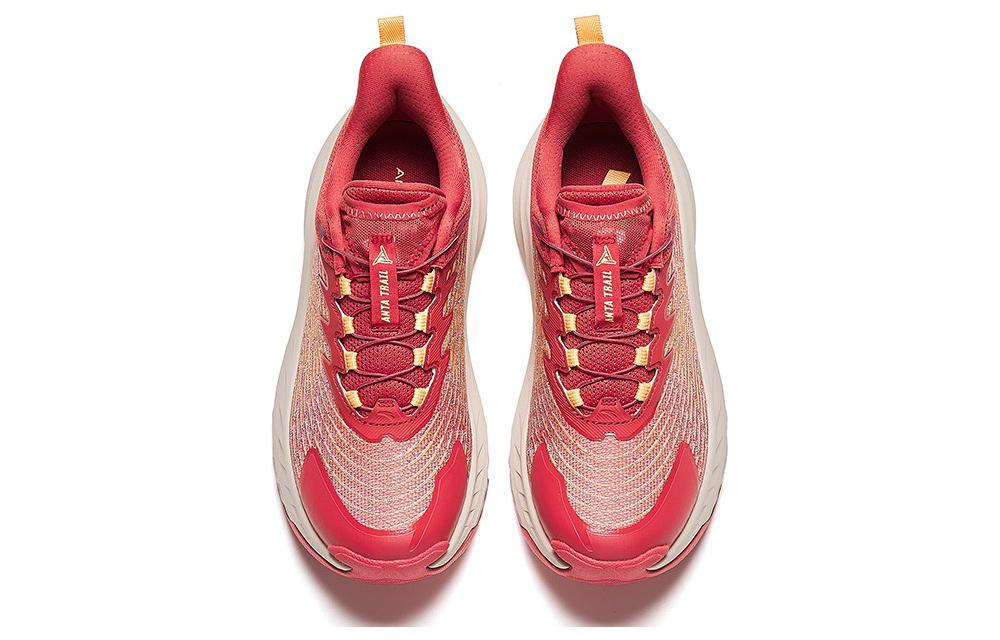 Lookbook Anta安踏 圓頭繫帶 減震耐磨 低筒 跑步鞋 女款 雲杏橙