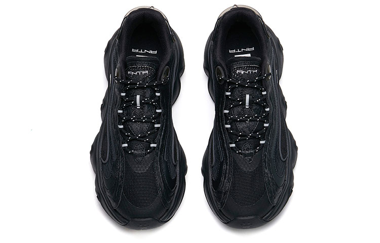 Lookbook 安踏 喵喵鞋2.0 厚底 減震防滑耐磨 低幫 老爹鞋 女款 黑色