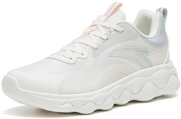 安踏綿綿彈系列舒適軟底耐磨防滑輕便回彈低幫跑步鞋女款白綠 Lookbook 安踏綿綿彈系列舒適軟底耐磨防滑輕便回彈低幫跑步鞋女款白綠