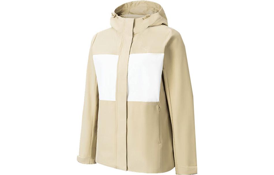 (Women) Anta Outdoor 3-in-1 Waterproof Hooded Jacket Khaki/White 162346602-1