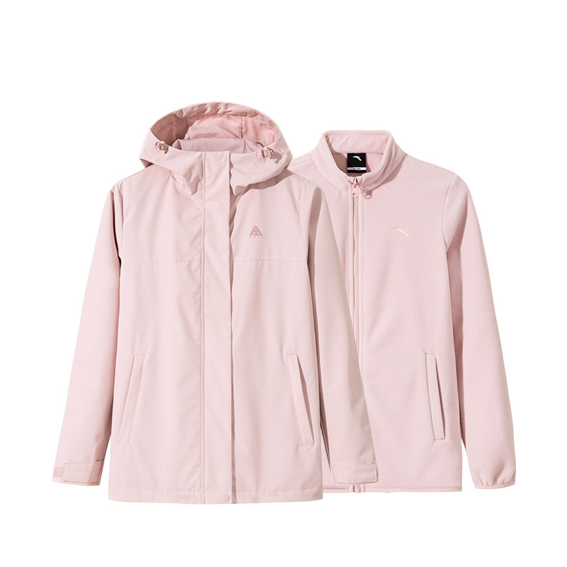 (Women) Anta Outdoor 3-in-1 Waterproof Windproof Jacket - Soft Pink 162446616-2