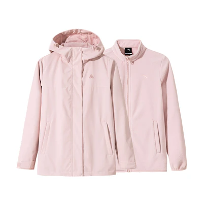 (Women) Anta Outdoor 3-in-1 Waterproof Windproof Jacket - Soft Pink 162446616-2