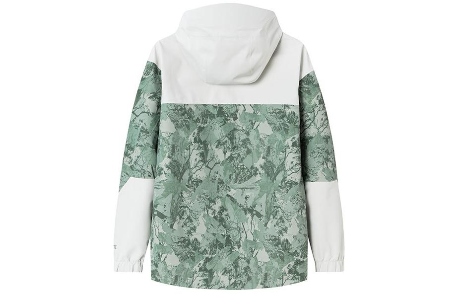 Lookbook (W) 安踏户外半拉链连帽防水夹克青瓷绿印花 162416607-2