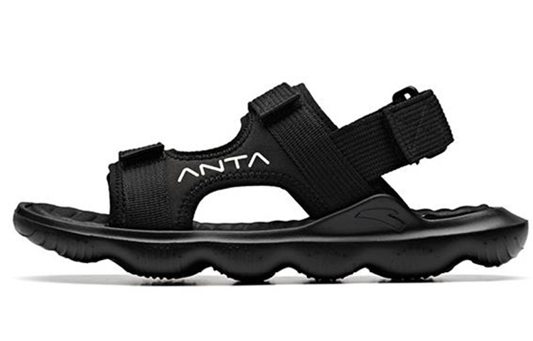 (Women) Anta Outdoor Sandals 'Breathable Lightweight Black' 12926908-2