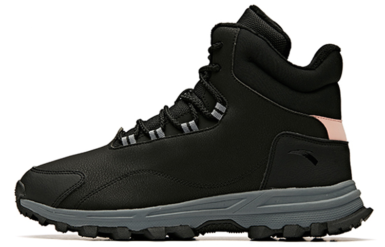 (Women) Anta Outdoor Series Sneakers Fleeced High 'Black Beige Grey' 12948960-1