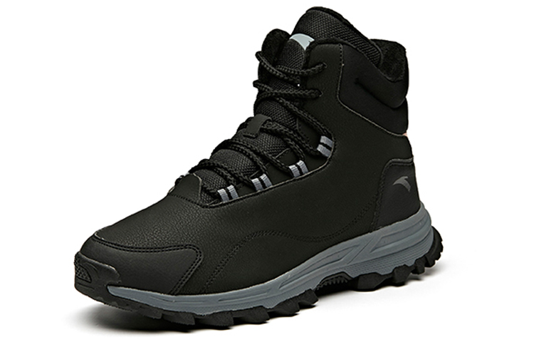 Lookbook (Women) Anta Outdoor Series Sneakers Fleeced High 'Black Beige Grey' 12948960-1