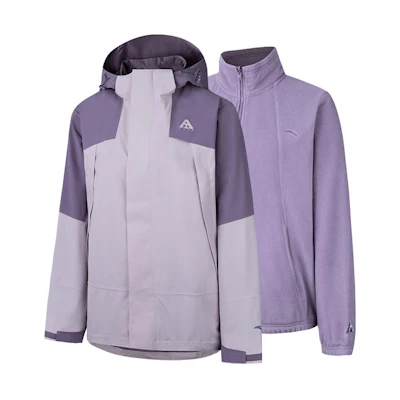 (Women) Anta Outdoor Shell Jacket Women Waterproof Windproof Breathable Gray Purple/Pink 962447601-2