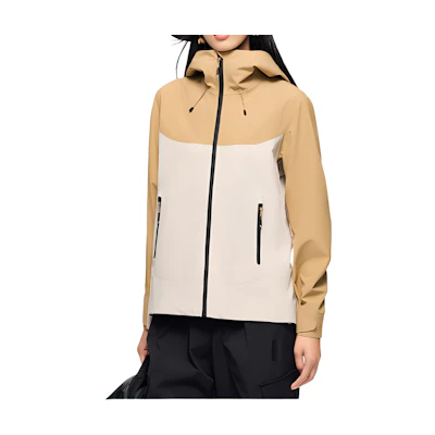 (Women) Anta Outdoor Stormshell Jacket Waterproof Windproof Breathable Beige/Brown 162446601-1