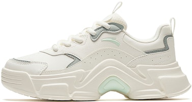 (Women) Anta Platform Leather 'White Green Grey' 922328816-4 (Women) Anta Platform Leather 'White Green Grey' 922328816-4