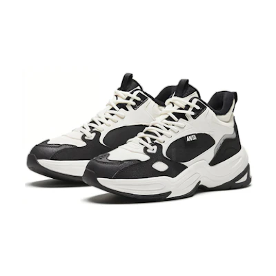 (W) Anta Round Toe Lace-Up 'Black White'