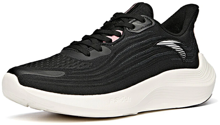 安踏 跑步系列 毒刺1 耐磨透氣 低幫 跑步鞋 女款 黑色 Lookbook 安踏 跑步系列 毒刺1 耐磨透氣 低幫 跑步鞋 女款 黑色