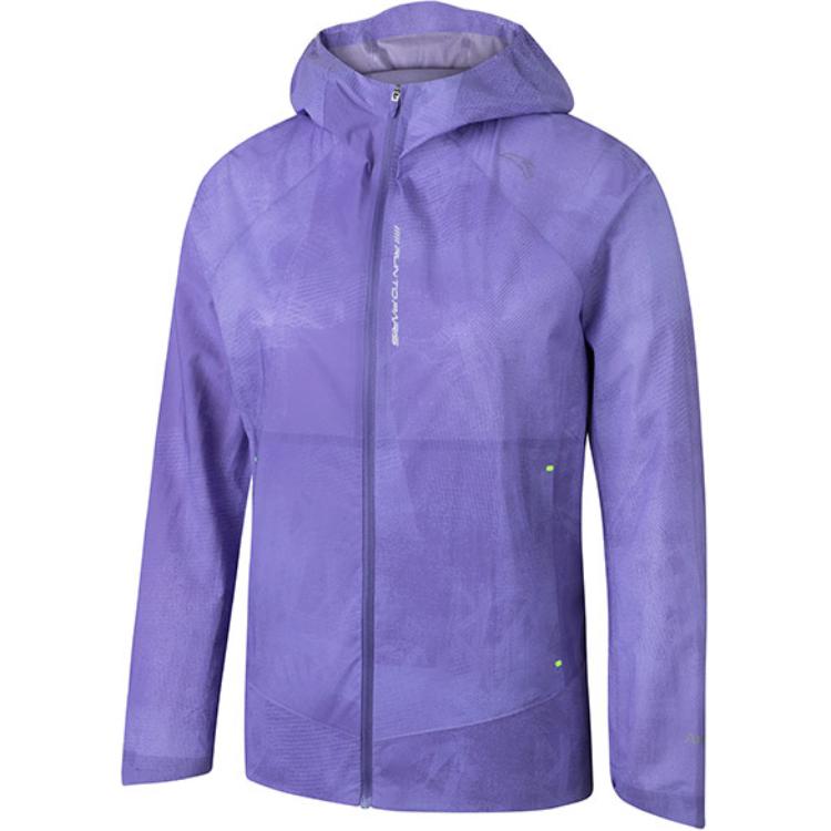 (Women) Anta Running Series Lightweight Breathable Hoodie Jacket - Wisteria Purple Print 162435606-2