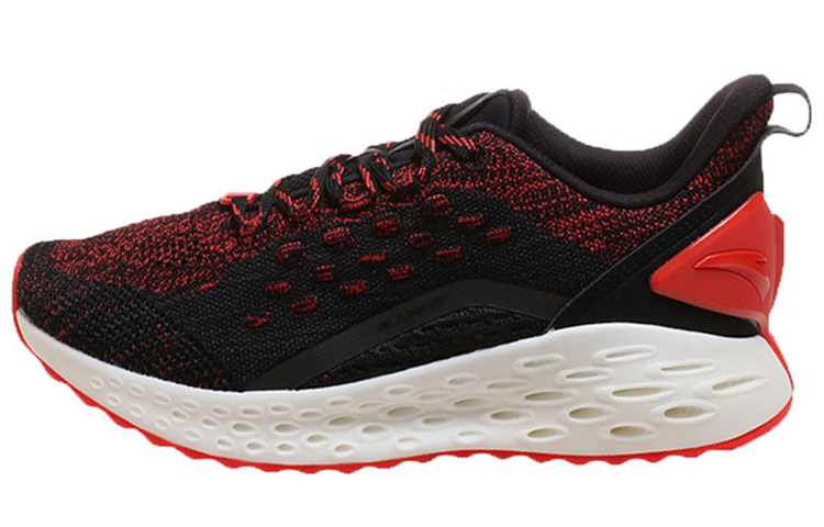 (Women) Anta Running Shoes 'Black with Red Mesh' 12915588-10