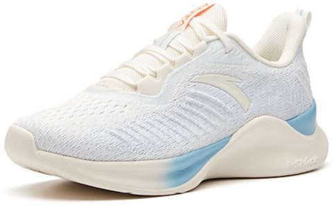 安踏 轻骑缓震低帮跑步鞋 女款 白蓝 Lookbook 安踏 轻骑缓震低帮跑步鞋 女款 白蓝