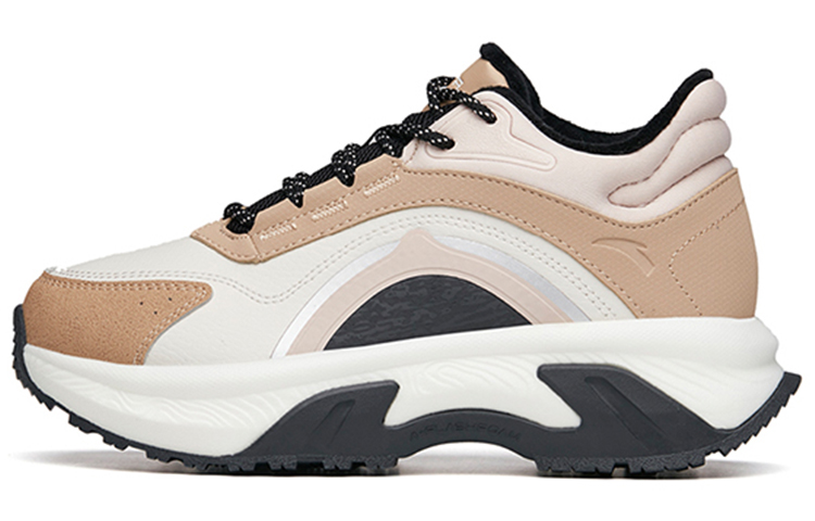 (W) Anta Slip-Resistant Velcro Casual Sports Shoes 'Grey Pink Black Fleece-Lined'