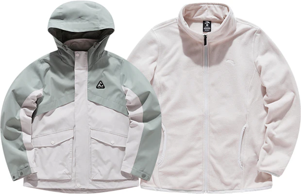 (W) 安踏運動系列拼接抓絨連帽外套 女版 綠灰色 162046602-1 Order (W) 安踏運動系列拼接抓絨連帽外套 女版 綠灰色 162046602-1