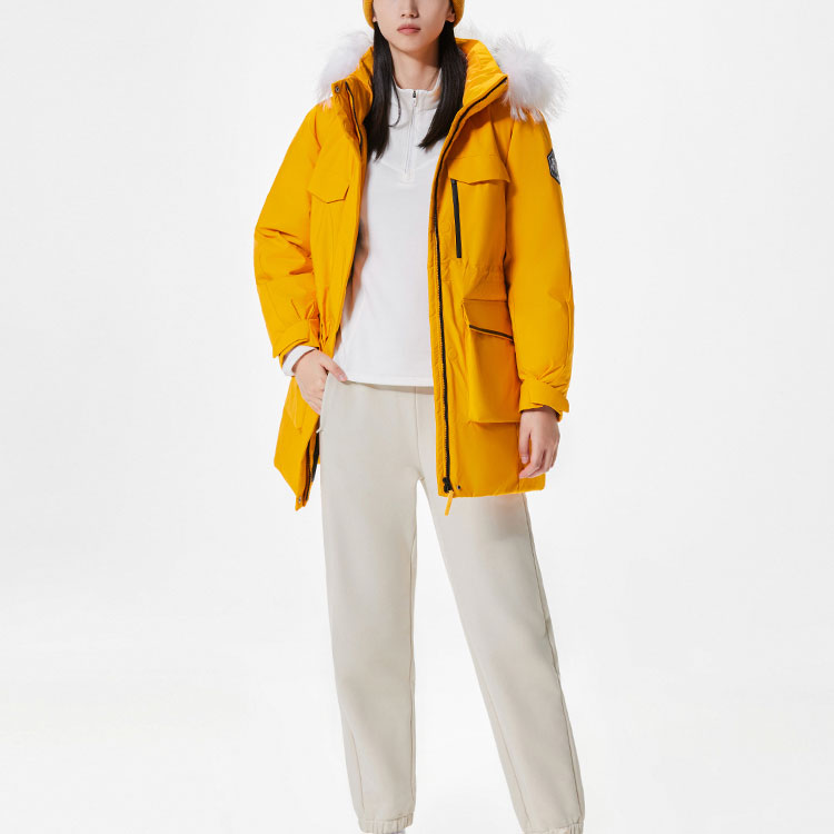 Lookbook (W) 安踏训练系列 防泼水连帽羽绒服 晨曦橙 162417911-1