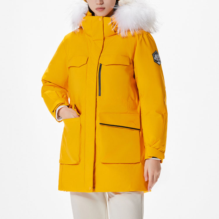 Shop (W) 安踏训练系列 防泼水连帽羽绒服 晨曦橙 162417911-1