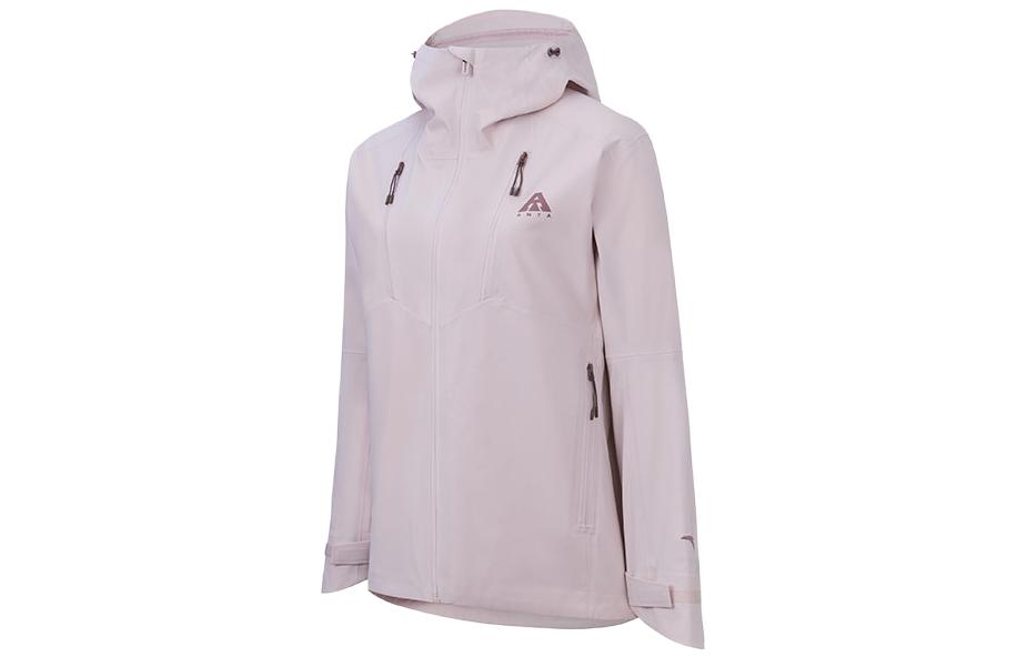 (Women) Anta Waterproof Hiking Jacket - Solid Color, Pink, Outdoor Trekking Apparel 962337605-2