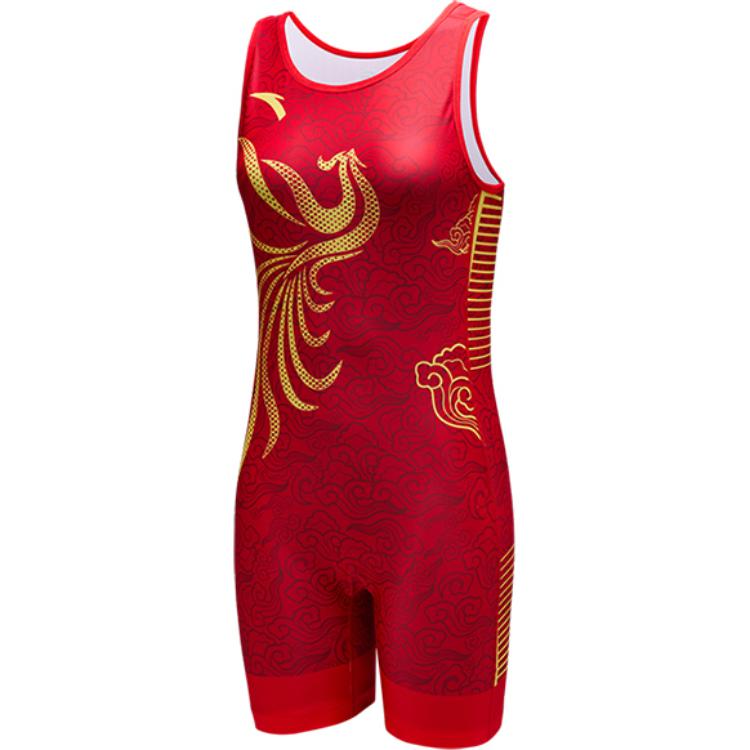(Women) Anta Wrestling Training Jumpsuit - Red Fitness Apparel 462440921-1